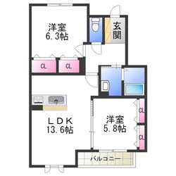 シャーメゾン竹城庵の物件間取画像